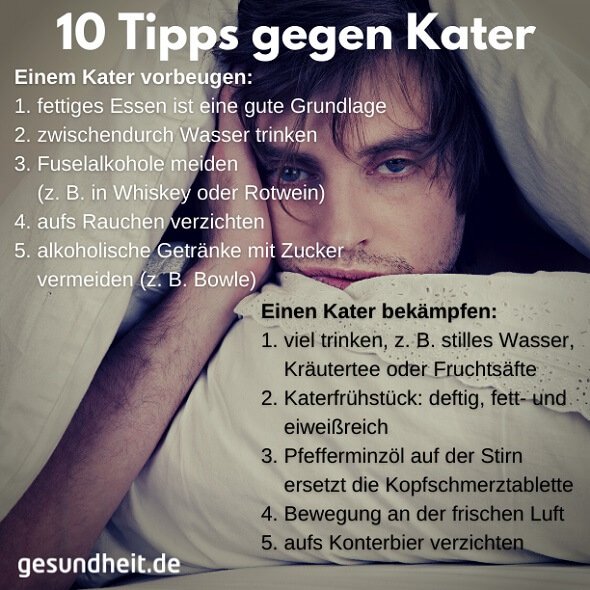 10 Tipps gegen Kater (Infografik)