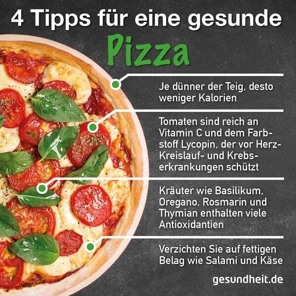 4 Tipps für eine gesunde Pizza (Infografik)