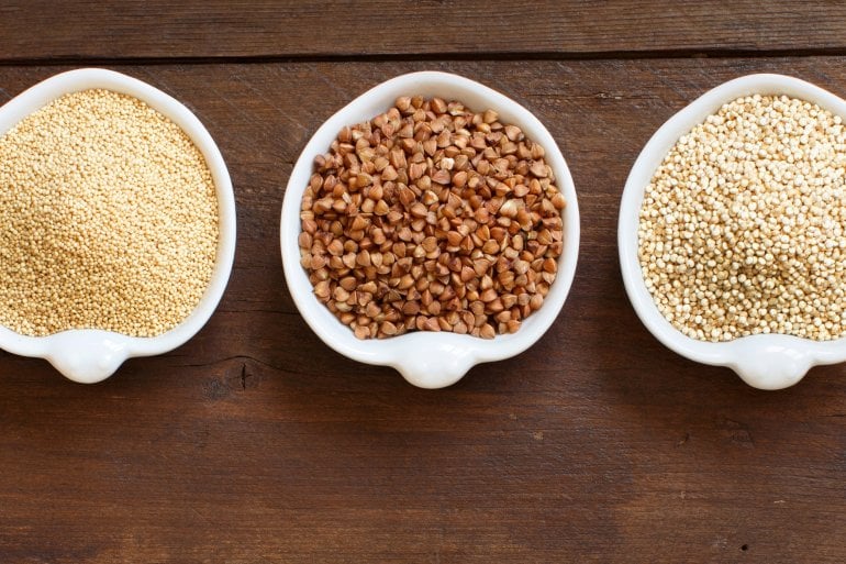 Quinoa, Buchweizen und Amaranth 
